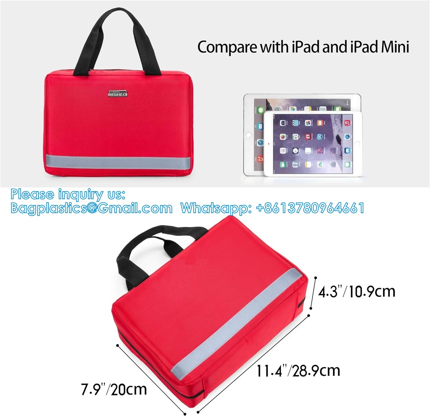 Small First Aid Kit Bag Empty Portable Emergency Kits Trauma Bag, Ideal For Car, Home, Camping And Hiking, Red Bag