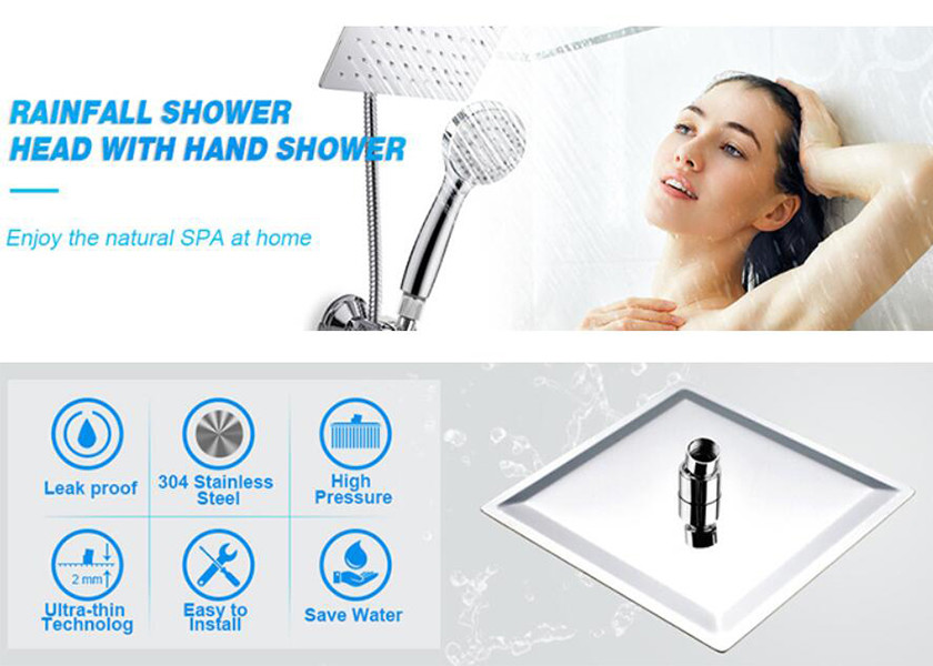 Wall Mount Bathroom Faucet / Hot And Cold Shower Faucet Set Zinc Alloy Faucet Handle