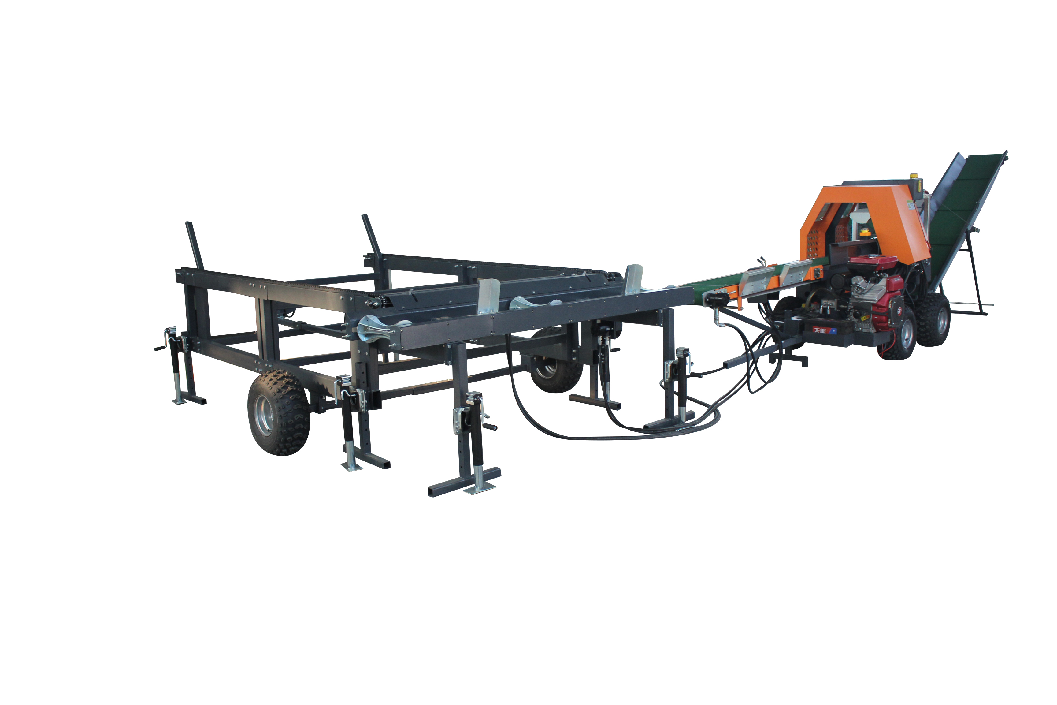 JIERUI 500mm Speed Firewood Processor 30T Wood Chipper Log Splitter for Log Splitting