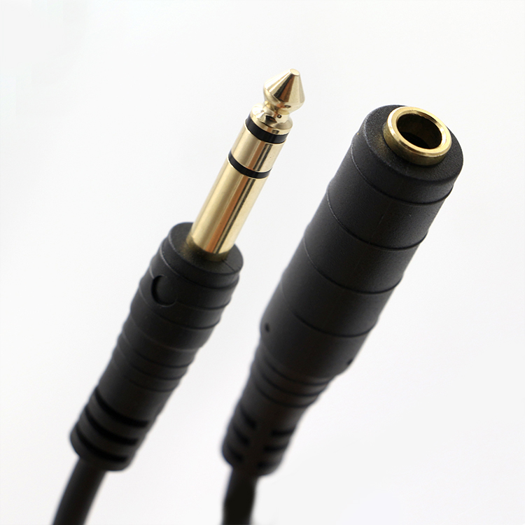 CUSTOM Gold Connector 6.35mm Jack 1/4 inch TRS Male To 1/4 inch TRS Female Stereo Audio Jack Cable