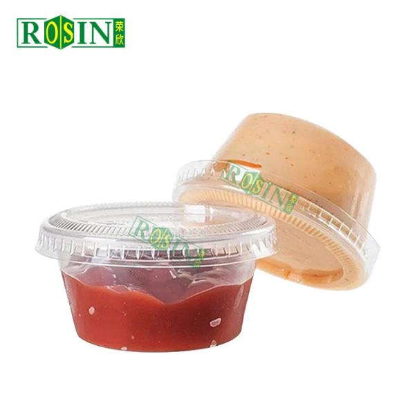 1oz Clear Plastic Takeaway Food Container Sauce Cup Container Disposable With