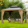 Buy cheap Metal Roof Gazebo Villa Yard With Curtains And Netting Outdoor Hardtop Gazebo from wholesalers