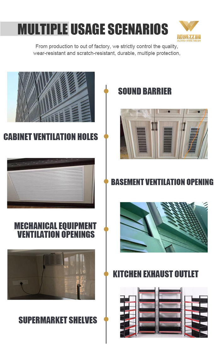 Ventilation 304 Stainless Perforated Sheet SS Louver Punching Metal Gutters Mesh Plate