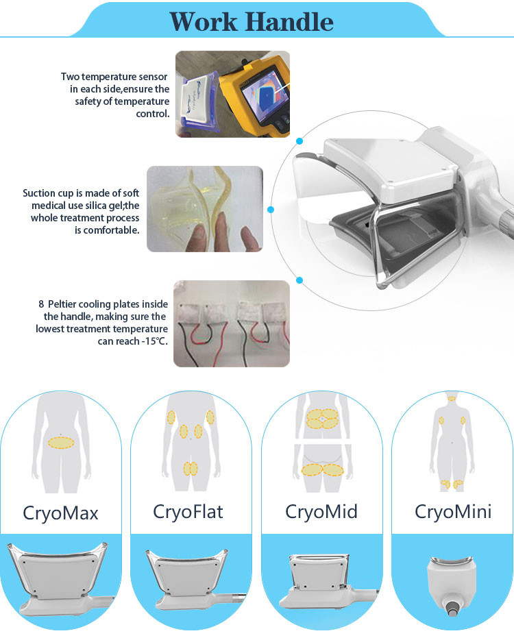 4 handles -15oC Vacuum cryolipolysis fat reduction machine 