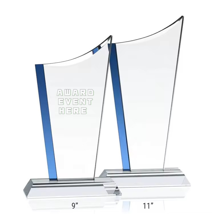 9" 10" 11inch Height Acrylic Trophies And Awards Custom Shaped With Stand