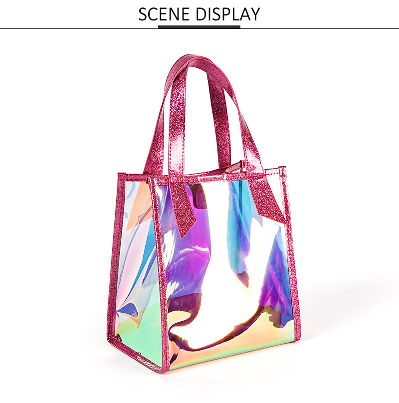 Cold Resistant Clear TPU Holographic Tote Bag With Handle