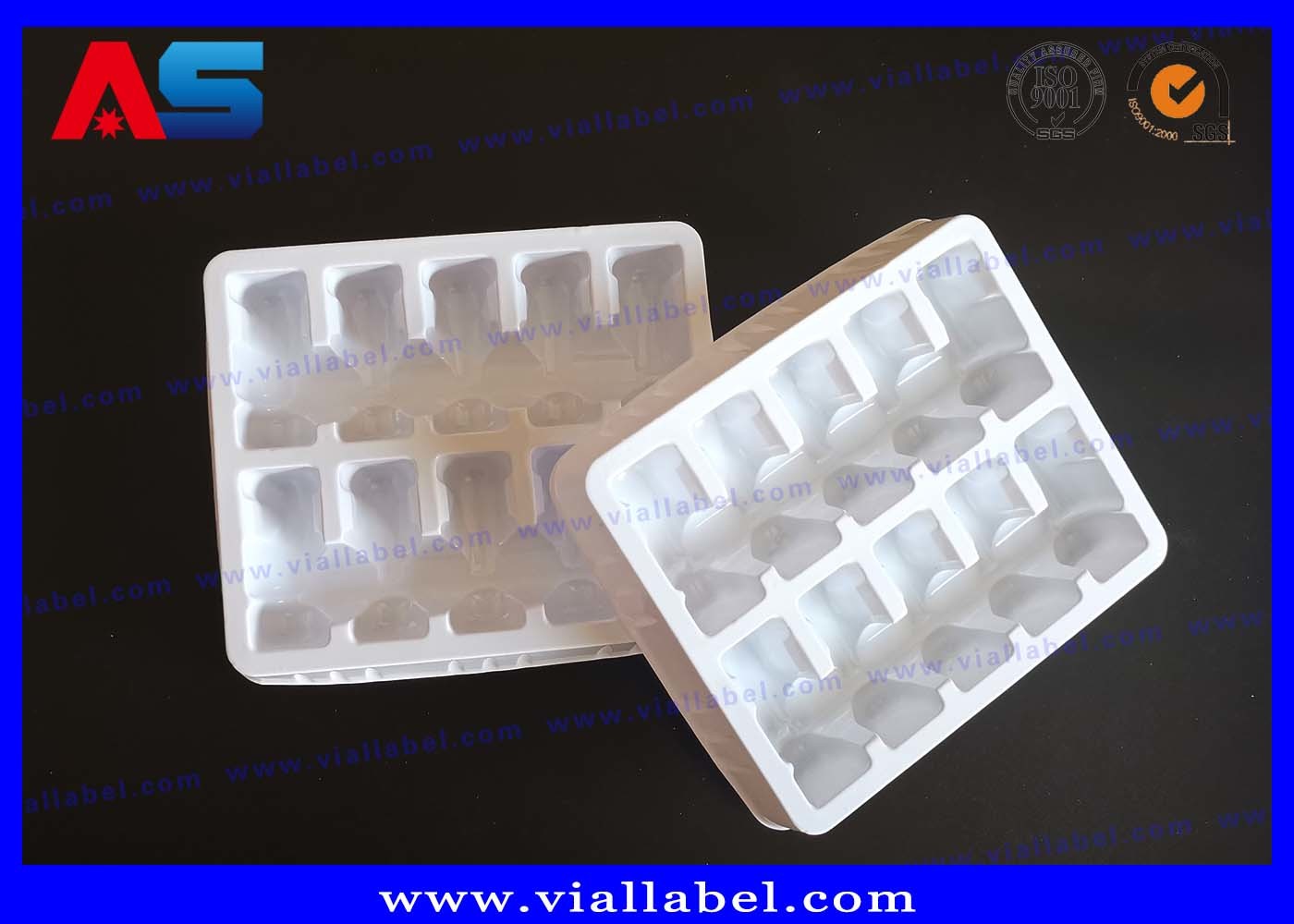 Clear PVC Plastic Packaging Trays For Vaccines Vials 2mL / 3mL with Embossing Logo