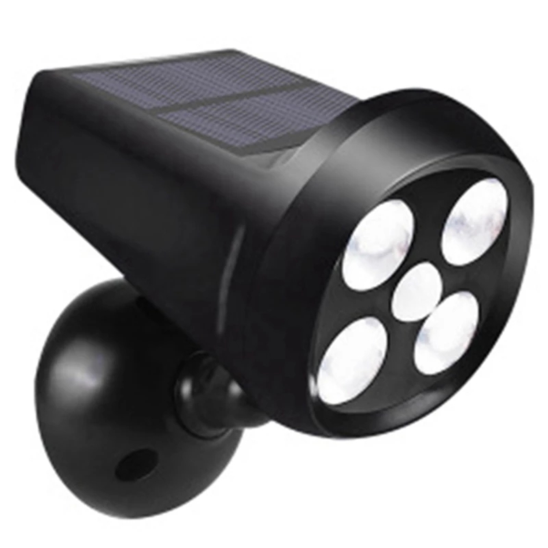 2000mAh 6W 300LMs Solar Powered Pir Led Wall Light / 4 Led Solar Light