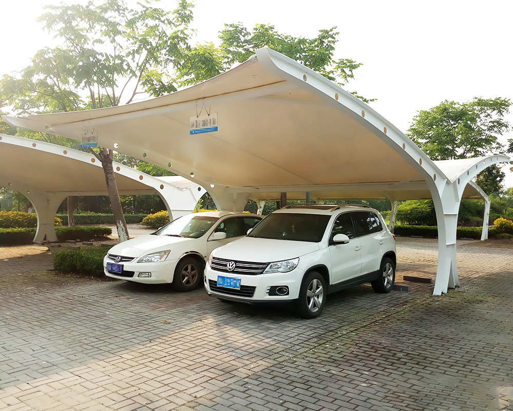Steel Frame Metal Pergola for Car Port Parking White Powder Coating and Heat Treated