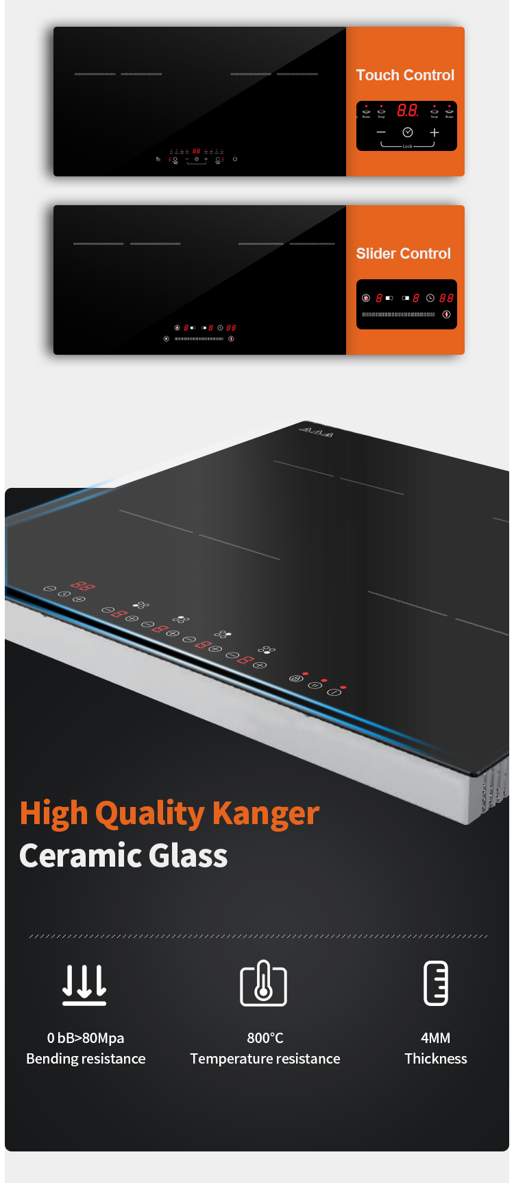 Free Zone Electric Induction Hobs Smart Industrial Induction Cooker