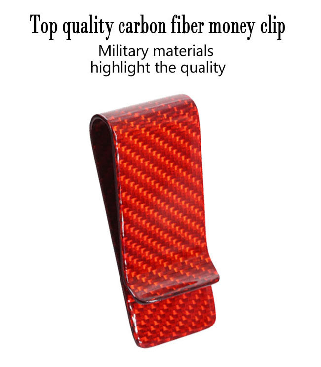 Anti Fading 20*70mm Carbon Fiber Money Clips