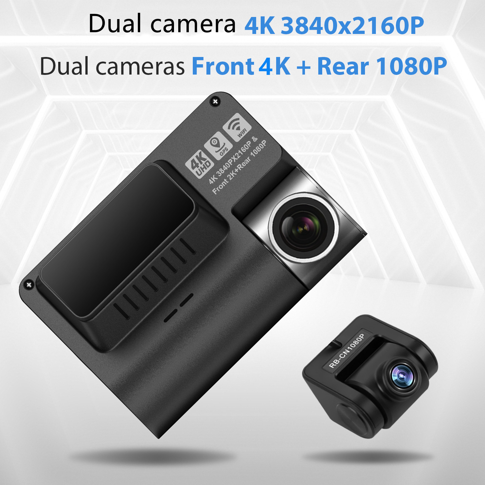 2K UHD Car Dash Cam GPS WiFi Car Camera Recorder 24H Parking Monitor