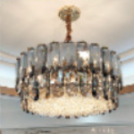 E14 Smoked Grey Pendant Light Rustproof Modern Crystal Chandelier Ceiling Lights