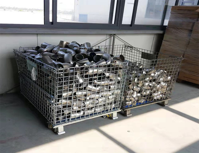Silver White 6.4 Mm Foldable Wire Mesh Cage Electrostatic Spraying Turnover Logistics Express