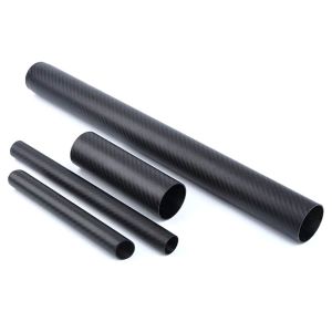 High Hardness 18mm (16mm) Woven Finish Roll Wrapped Carbon Fiber Tube with 5 - 500 mm Diameters and 0.3 - 50 mm Wall Thickness