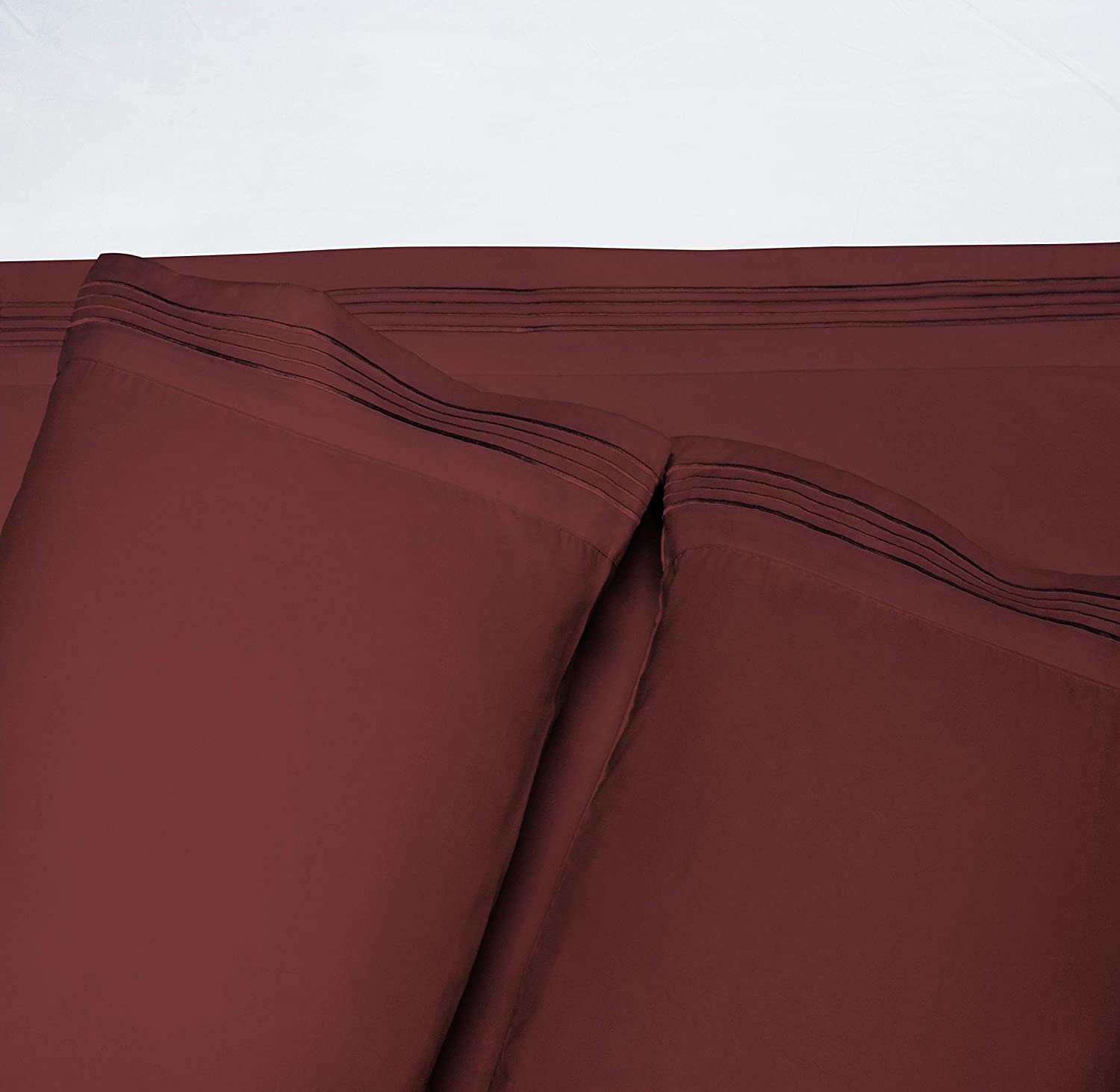 80gsm Microfiber Three Lines Embroidery Bed Sheet Set 4pcs for Bedroom