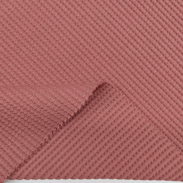 Eco Friendly Organic Cotton Recycled Polyester 3*3 Waffle Women Top Fabric