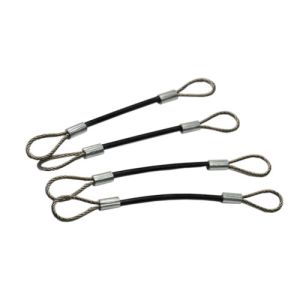 Galvanized Soft Eye Wire Rope Sling Black Plastic Coating With Double Cord Loops