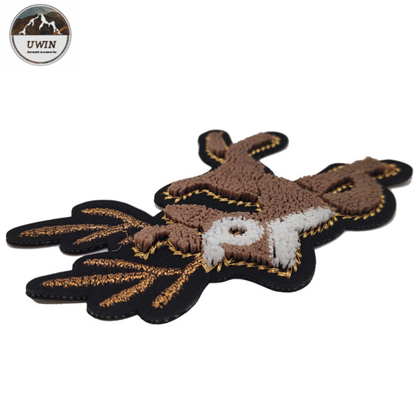 Fawn Animal 3D Embroidery Patches For Garment / Bags / Hats Decoration