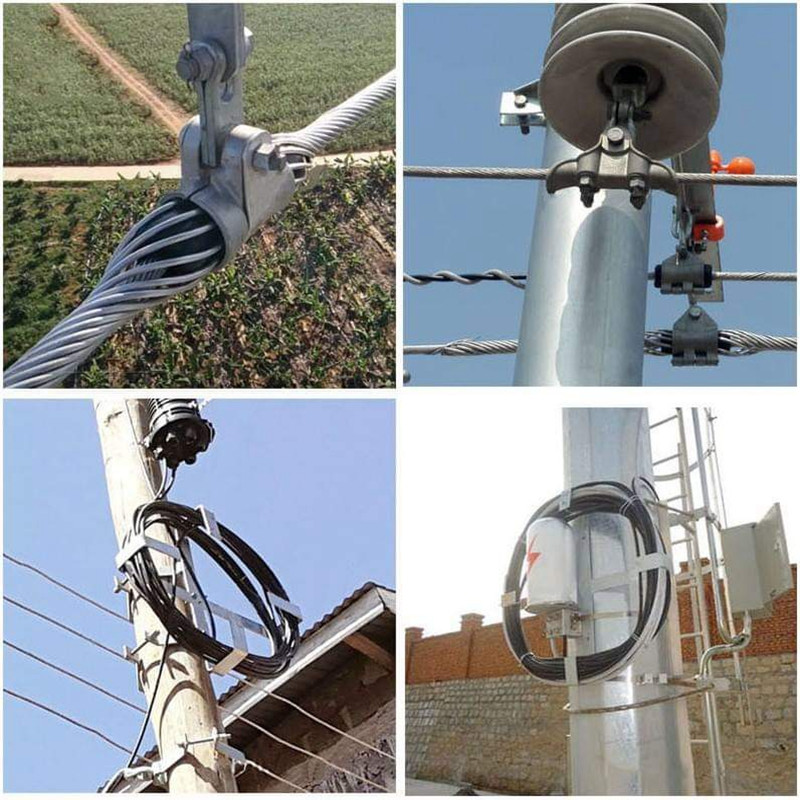 Overhead OPGW Fiber Optic Cable 2-288core 24B1-50 Cross Section Power Ground Wire Composite Tower