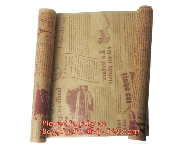 Bleached with Unbleached Greaseproof Paper for food wrapping,Environmental friendly and green greaseproof food packaging