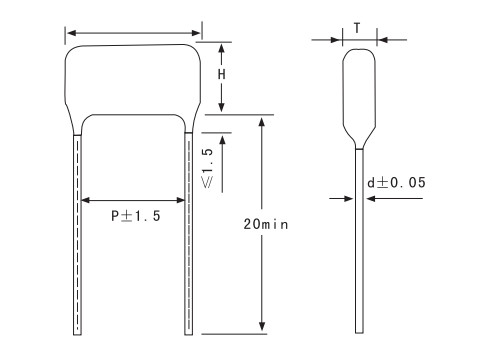 104nF CBB Polypropylene Film Capacitor MPP Clip Terminals