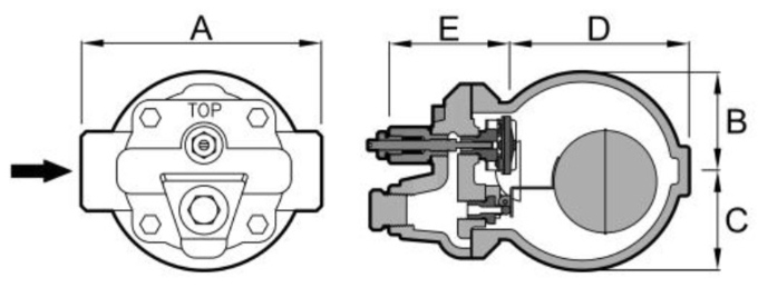 1/2” Connection Corrugated Machine Spare Parts Ductile Iron F22 Ball Float Thermostatic Valve Steam Trap