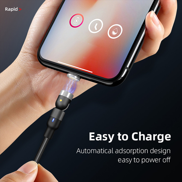 180 Degree Qi Standard USB C Magnetic 3 In 1 Charging Cable
