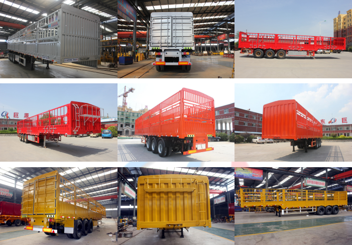 3 Axls 50-80 Tons Fence Cargo Semi Truck Trailers with T700/Q345 Steel Main Beam