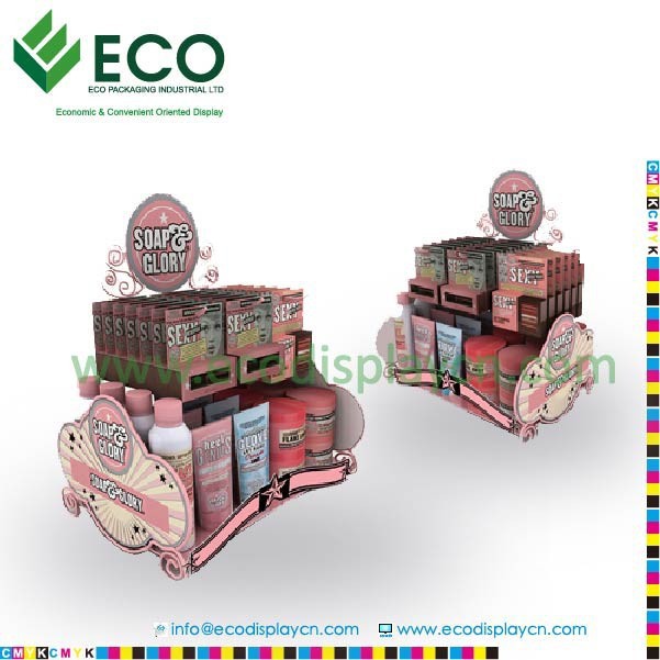 POP POS Cosmetic Corrugated Cardboard Counter Display