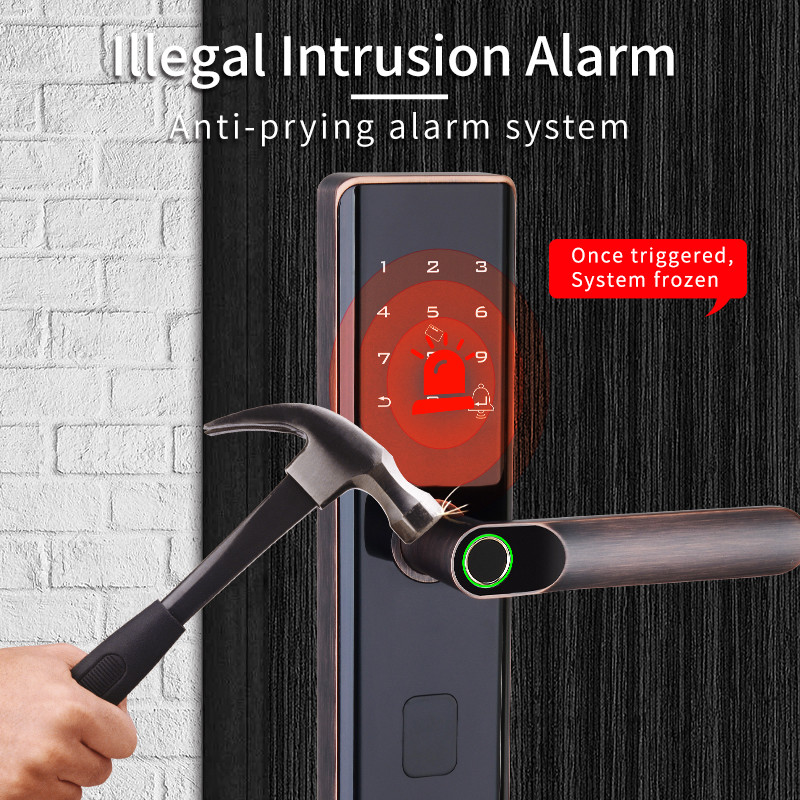 Smart Intelligent Digital Fingerprint Smart Door Lock with Handle For Elderly And Children Easily Unlocking