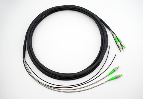 FC/UPC FC/APC BBU/RRU CPRI Base Station Armored Patch Cord 2 Core With Pulling Eyes