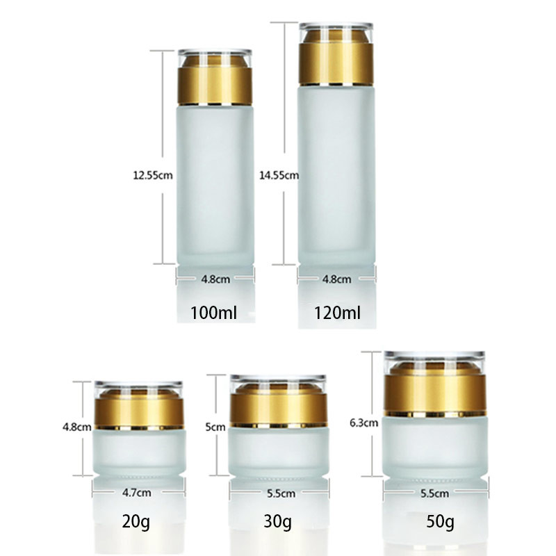 Spray Cap Frosted 120ml 50g Cosmetic Glass Bottles