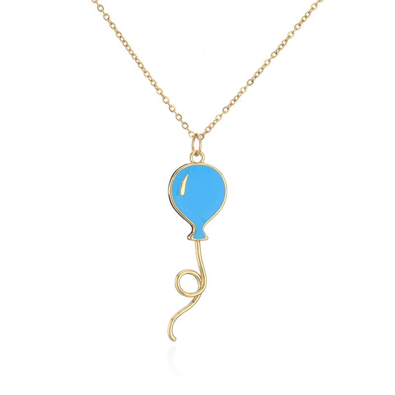 Enamel Balloon 18k Gold Jewelry Gold Plated Stainless Steel Necklace