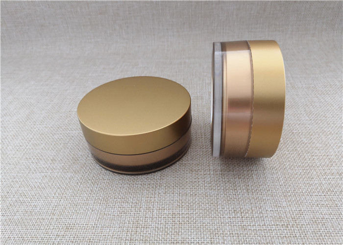 AS Gold Color Plastic Cosmetic Jars Cylindrical Shape Customized 100G