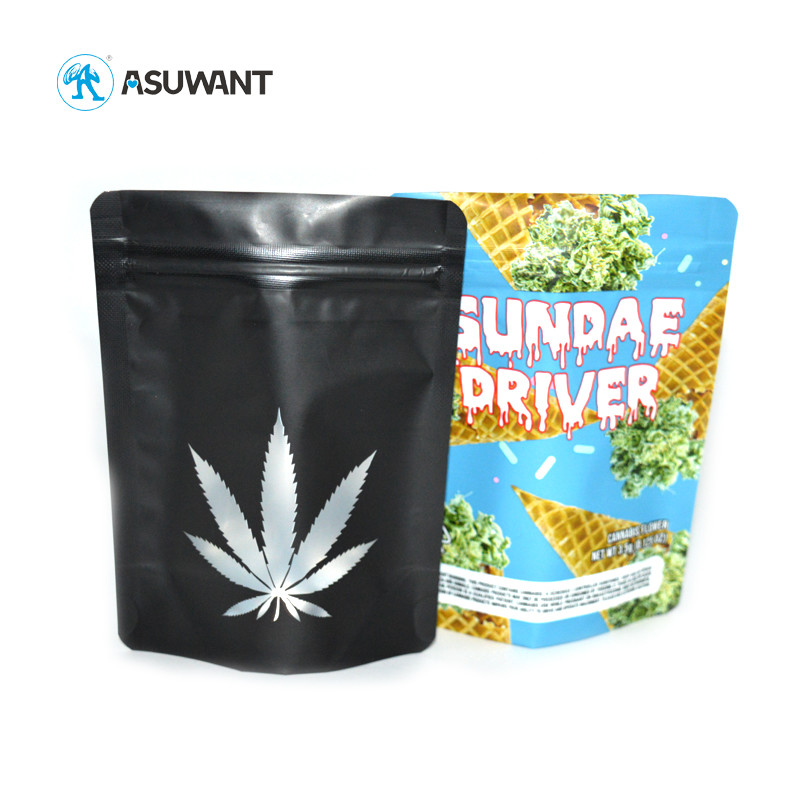 Candy Sugar Mylar Food Bags Stand Up Plastic Zipper With Window