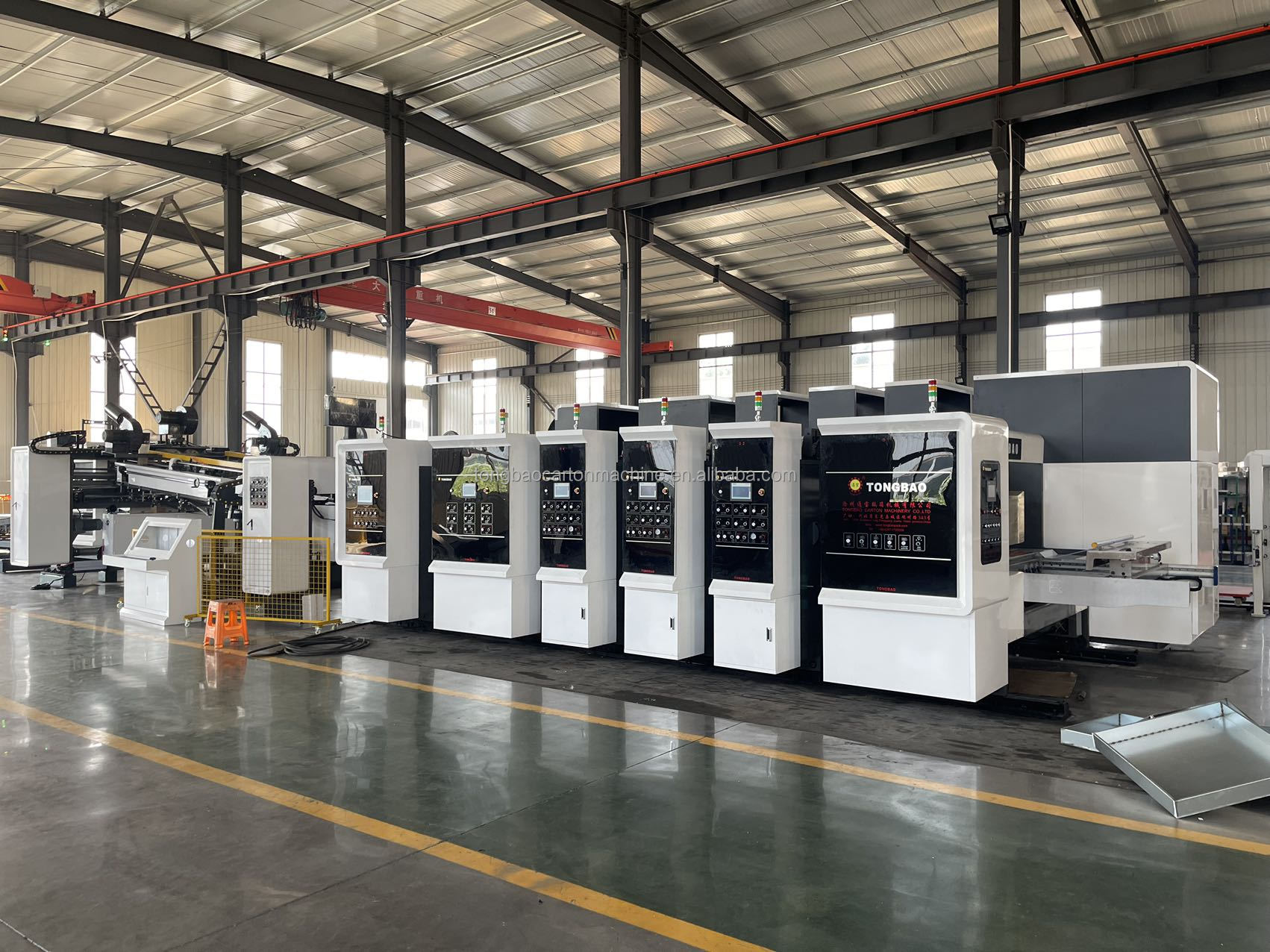 Corrugated Box Machinery Folder Gluer Inline with 2/3/4 Color High Speed Flexo Printing