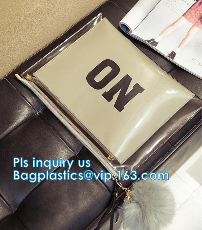 printed OEM logo slider zip lock bags, Slider Undergarment Bag With Lock, vinyl pvc A4 file bag with slider Zip lockkk