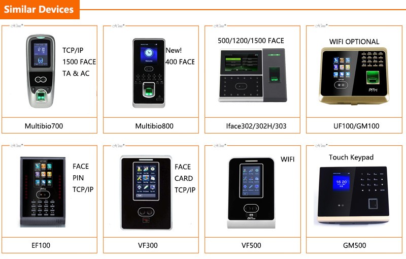Biometric Face Time Attendance And Access Control With Fingerprint And Card Reader ZK Iface802 Facial Employees Attendance