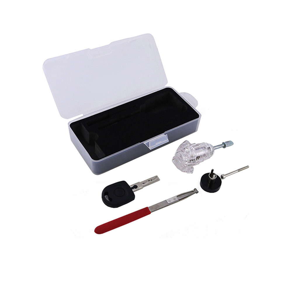 Locksmith Tool Transparent Car Lock For VW With HU66 Lockpicks