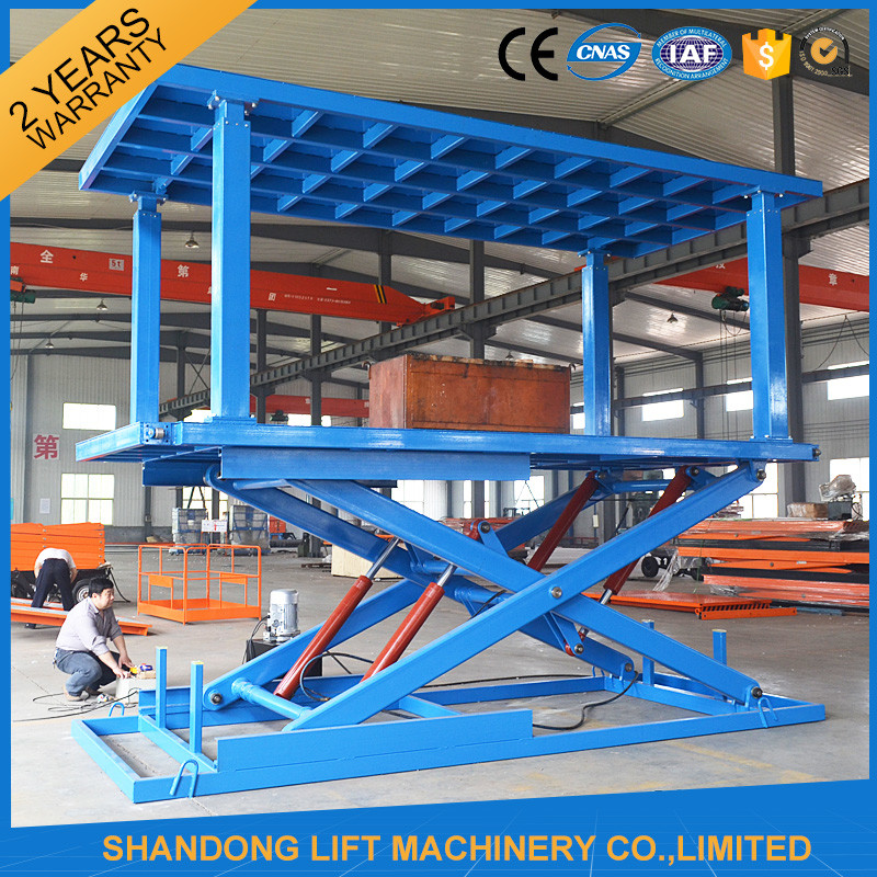 Double Deck Hydraulic Car Scissor Auto Lift For Basement Car Parking