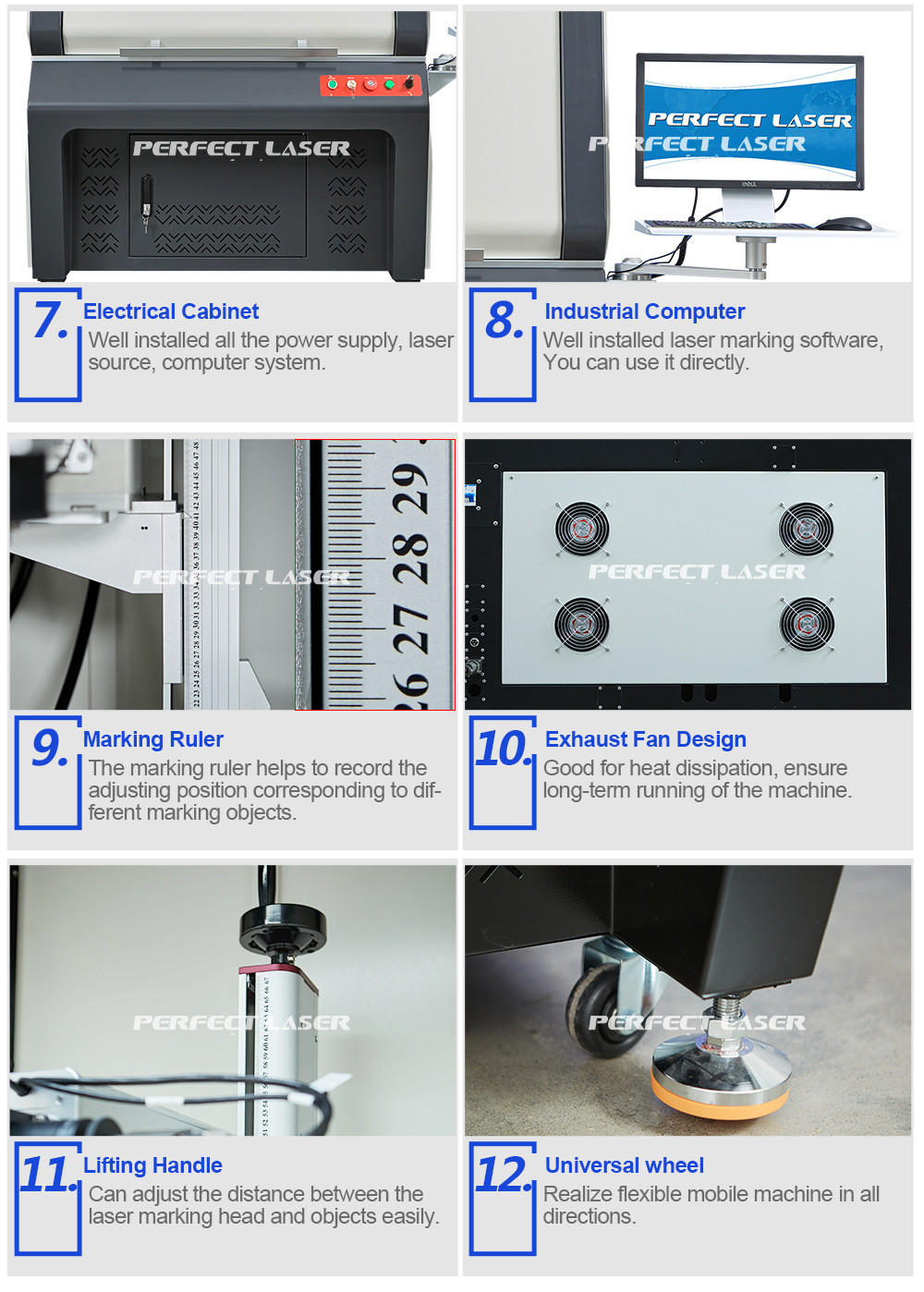 Automatic Positioning Laser Part Marking Machine For Stainless Steel Aluminum Alloy PVC