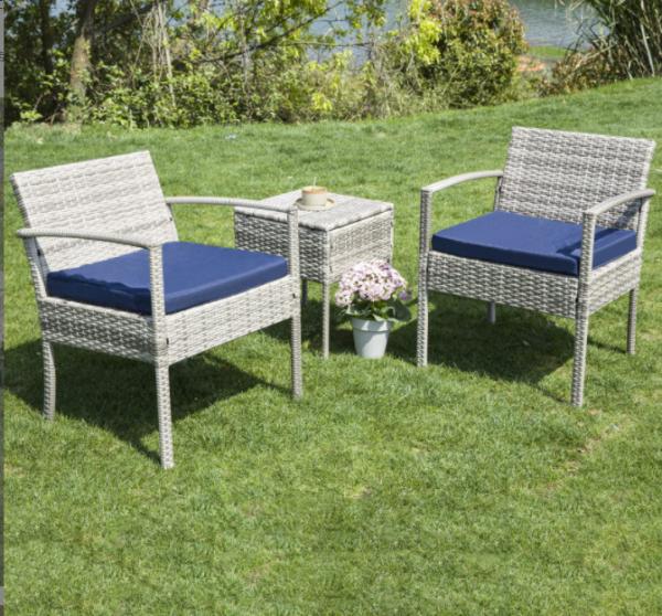 Patio Outdoor Dining Table Rattan Table Tempered Glass Tabletop Porch Conversati