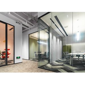  108mm Frameless Glass Partition System Seamless Transparency Panoramic Style Manufactures
