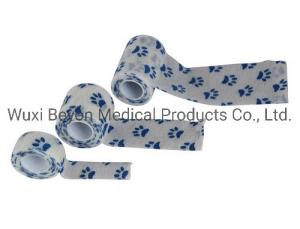 China Sports OEM Cohesive Bandage Paw Prints Cohesive Elastic Animal Healthcare Flexible on sale