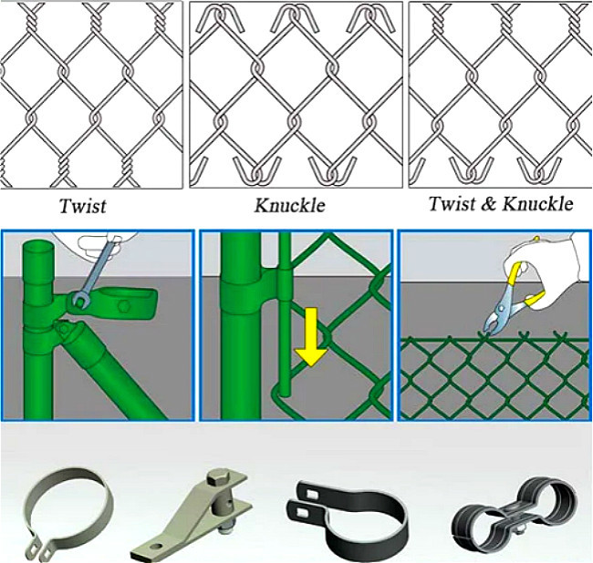 8 Ft Chain Link Fence Black Metal Chain Link Fencing PVC Coated