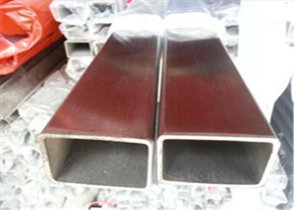 Semi Smooth Square Section Steel Tube , ASTM T304 Stainless Steel Tube Dull Grey