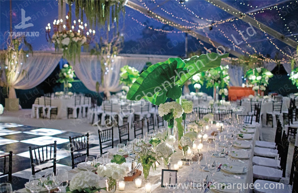 Outdoors Clear Span Transparent Fabric Top Commercial Party Tent with Linings Decoration