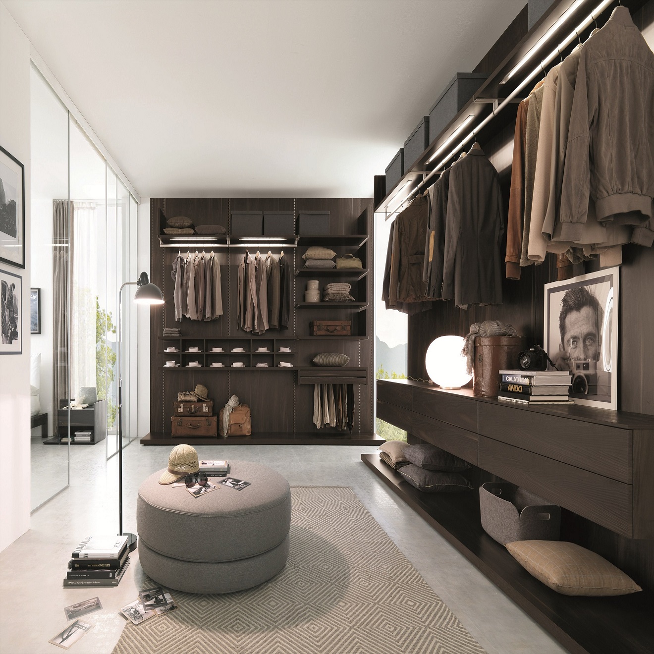 High End Custom Contemporary Design Solid Wood Apartment Bedroom Wardrobe Cabinet