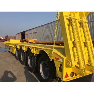 China 60T 100T 4 Axle Gooseneck Lowboy Trailer on sale